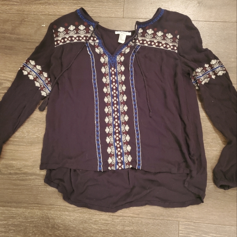 Black Forever 21 Boho Blouse